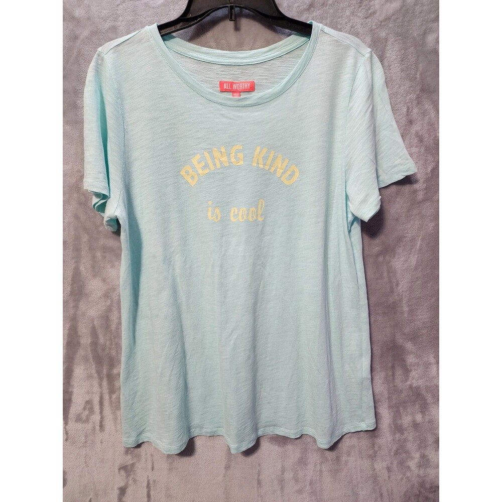 All Worthy Being King Is Cool T-shirt Womens M Light Blue Comfy Lightweight
